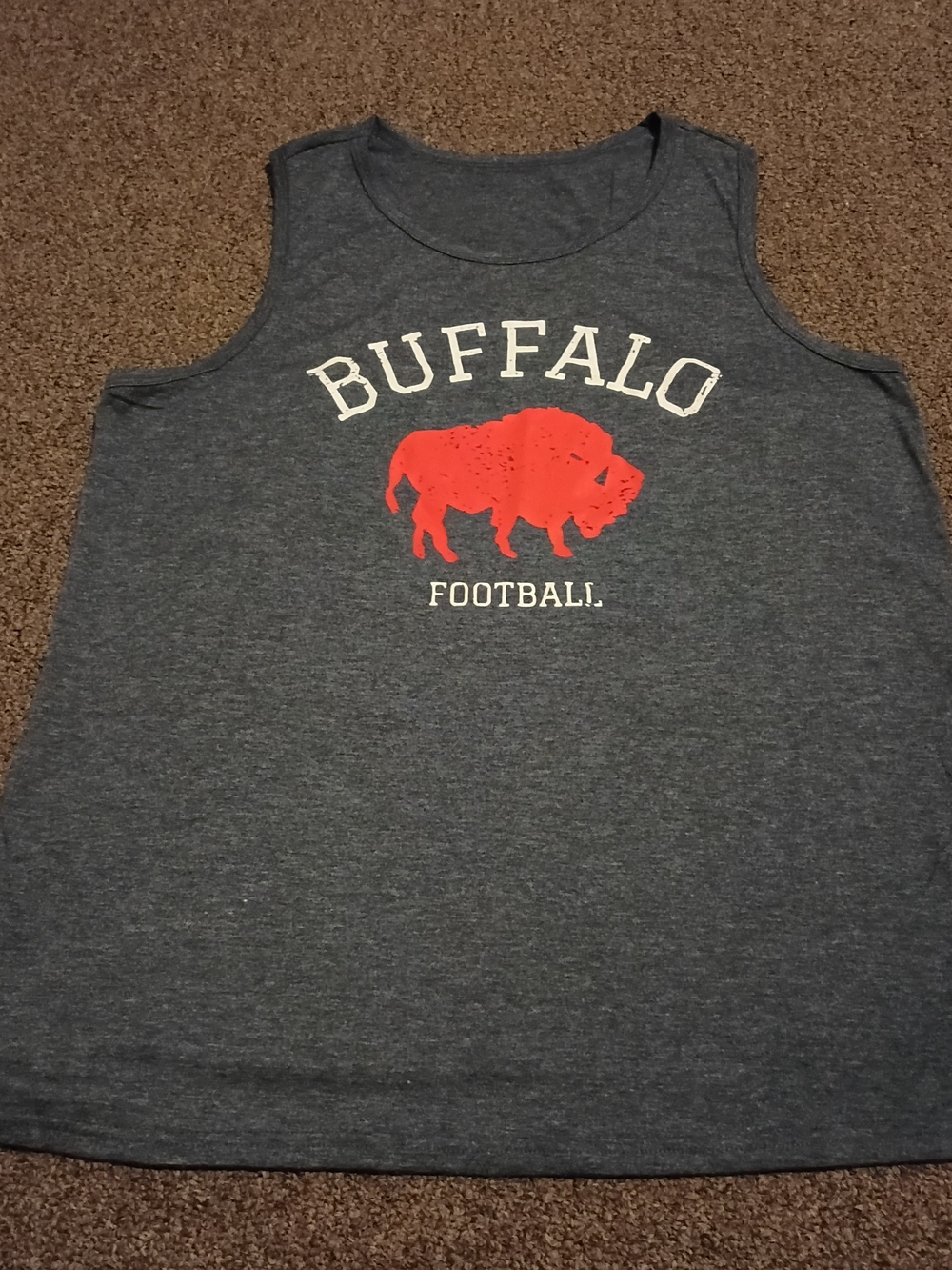 Buffalo Football Charcoal Tank with Red Buffalo Graphic
